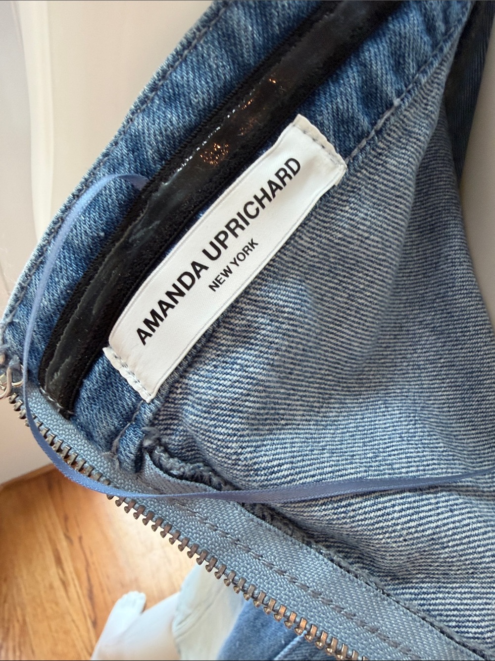 Amanda Uprichard Strapless Ombre Denim Dress in Blue and White - Picture 7 of 12